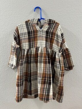 Vignette Plaid Hooded Flannel Dress
